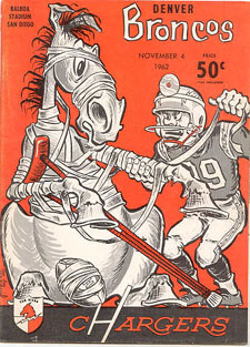 1962 Vintage New York Titans Denver Broncos Football Program 