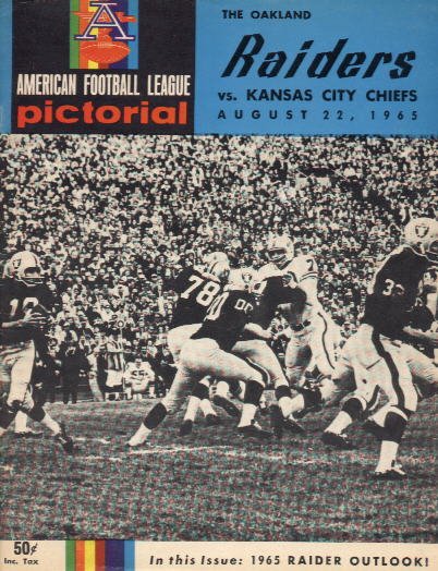 1965 AFL Pictorial Program of Kansas City Chiefs vs Buffalo Bills