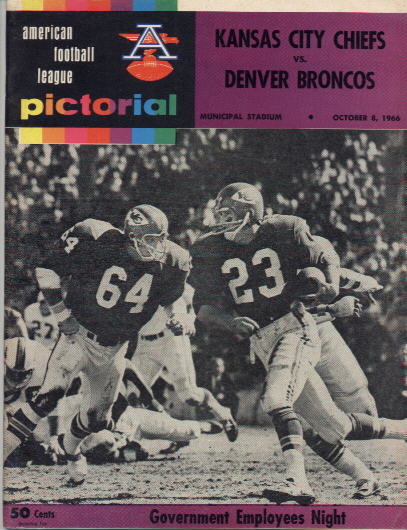 AMERICAN FOOTBALL LEAGUE - 1966 PROGRAMS