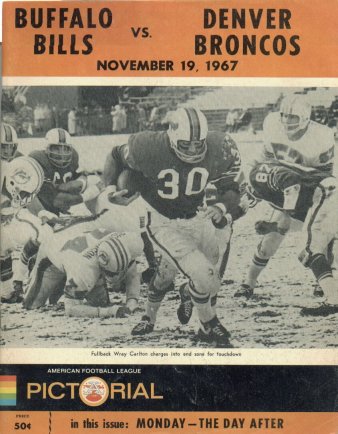 September 10 1967 AFL Program Buffalo Bills vs New York Jets EX